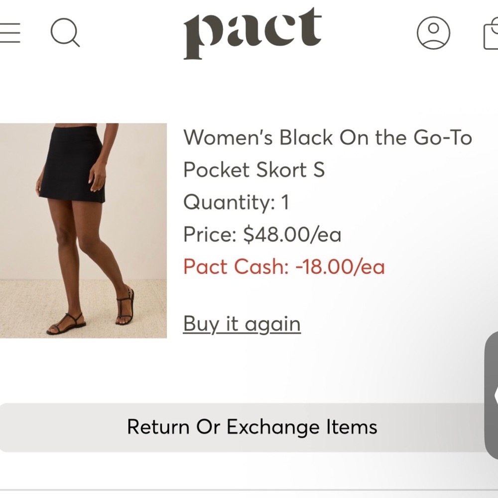 Pact Women's On-the-Go Black Skort